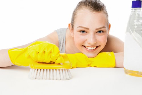 Kitchen surface stain removal with microfiber cloth