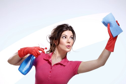 Deep cleaning commercial carpet in a high-traffic area